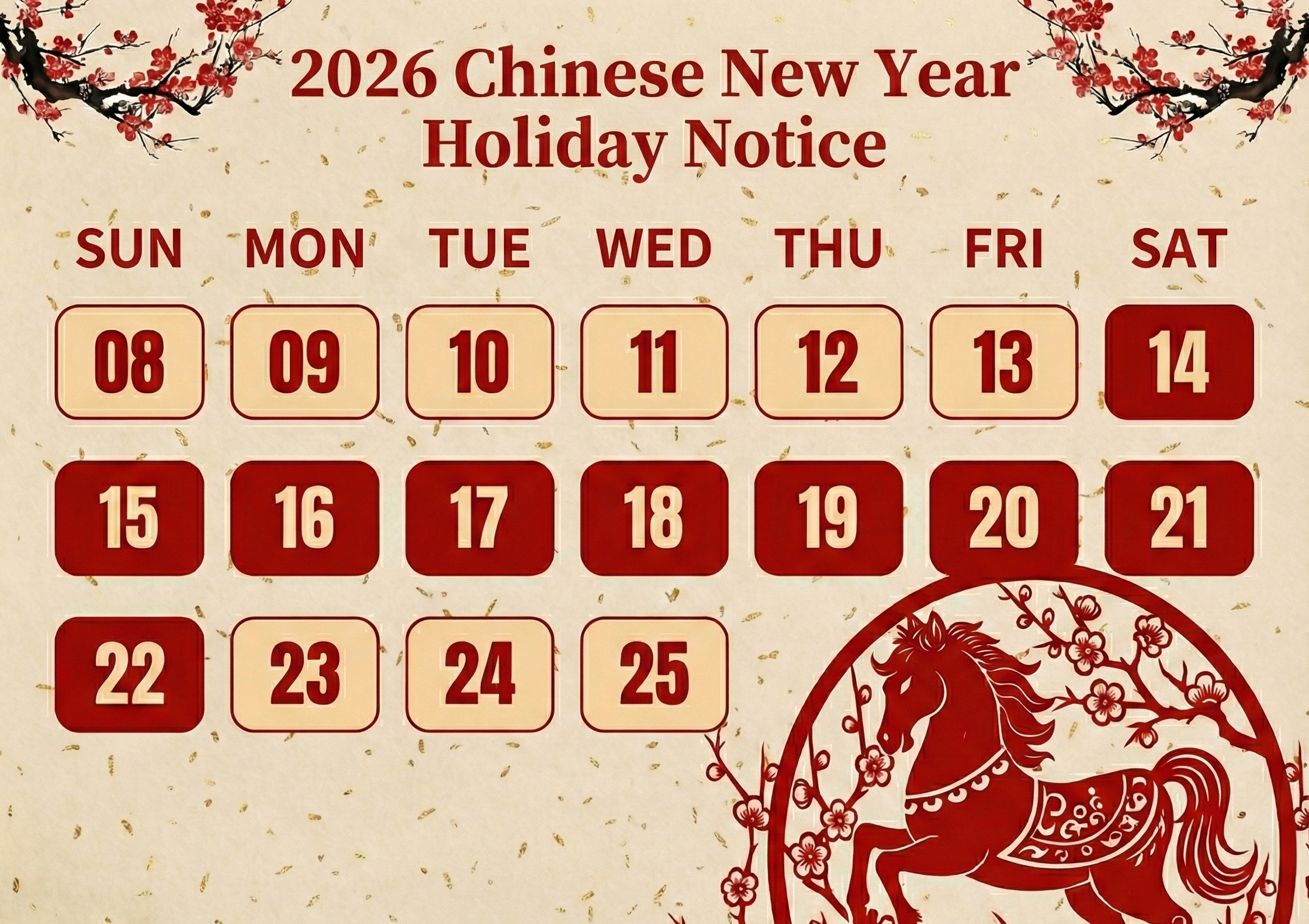 2026 Lunar New Year Office Closure
